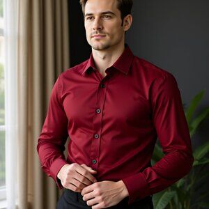 Van Heusen - Men’s Deep Red Dress Shirt